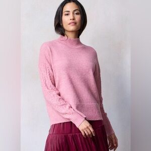 LC Lauren Conrad Mockneck Pullover Sweater in Rose